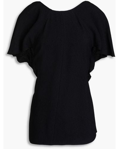 Victoria Beckham Drapierte bluse aus crêpe mit rückenausschnitt - Schwarz