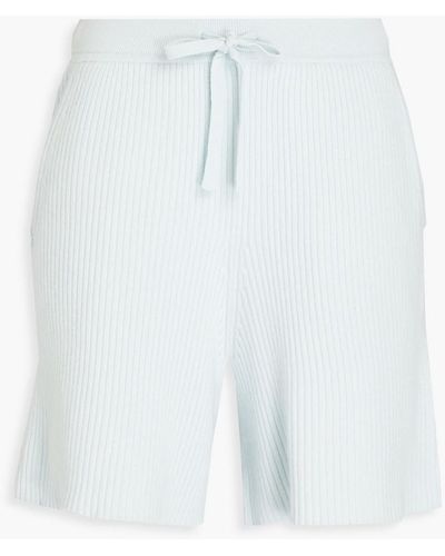 LAPOINTE Ribbed Cashmere Shorts - Blue