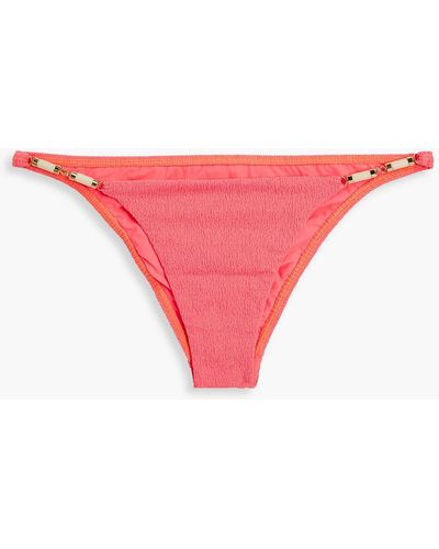 ViX Appliquéd Low-rise Bikini Briefs - Pink