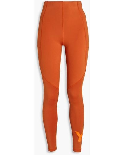 Y-3 Printed Stretch-jersey leggings - Orange
