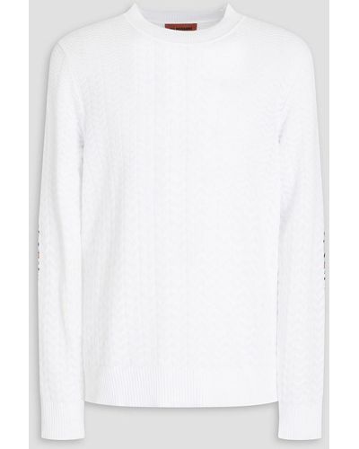 Missoni Appliquéd Crochet-knit Cotton-blend Jumper - White