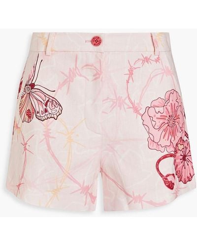 LEO LIN Bedruckte shorts aus leinen - Pink