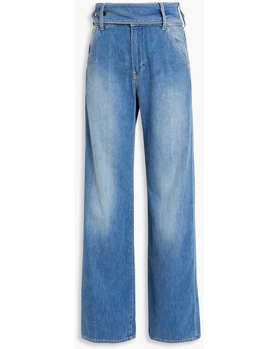 Veronica Beard Taylor hoch sitzende jeans mit weitem bein und gürtel - Blau