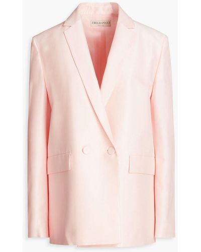 Emilio Pucci Wool And Silk-blend Faille Blazer - Pink
