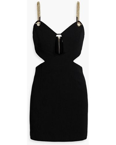 Rebecca Vallance Dulce Amor Chain-embellished Cutout Crepe Mini Dress - Black