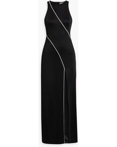 Galvan London Crystal-embellished Stretch-knit Gown - Black