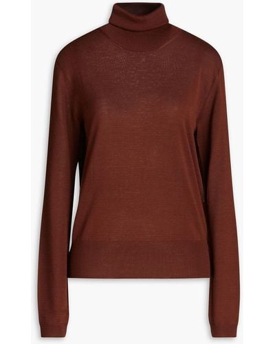 LE17SEPTEMBRE Wool-blend Turtleneck Sweater - Brown