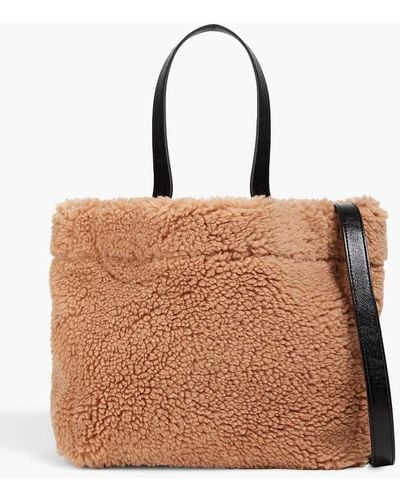Stand Studio Faux Shearling Tote - Brown