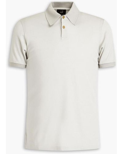 Dunhill Mulberry Silk-piqué Polo Shirt - White