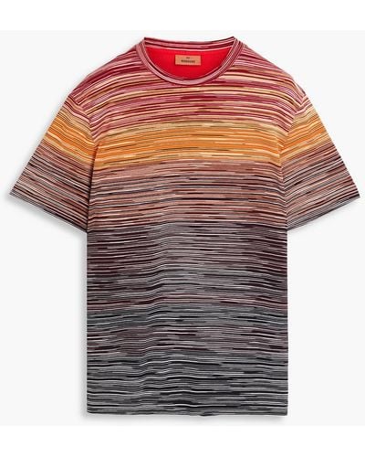 Missoni Space-dyed Cotton-jersey T-shirt - Red