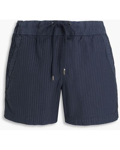 James Perse Cotton And Lyocell-blend Jacquard Shorts - Blue