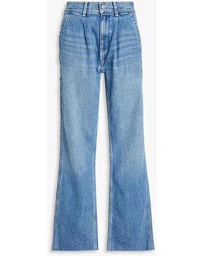 RE/DONE Faded High-rise Wide-leg Jeans - Blue