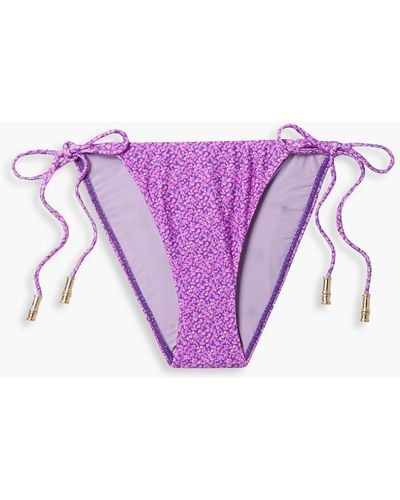 ViX Shaye Printed Low-rise Bikini Briefs - Purple