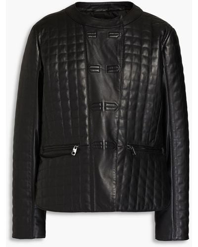 Emporio Armani Quilted Leather Biker Jacket - Black