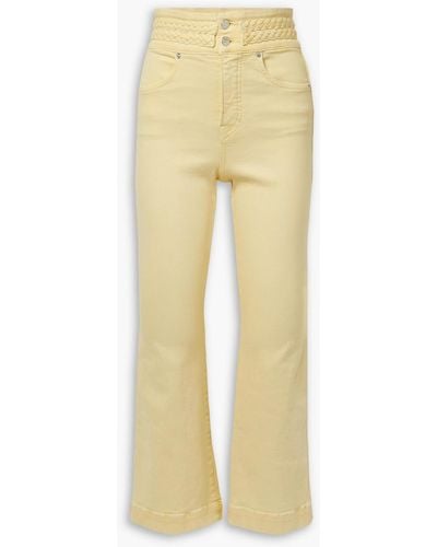 Veronica Beard Carson Cropped High-rise Flared Jeans - Yellow