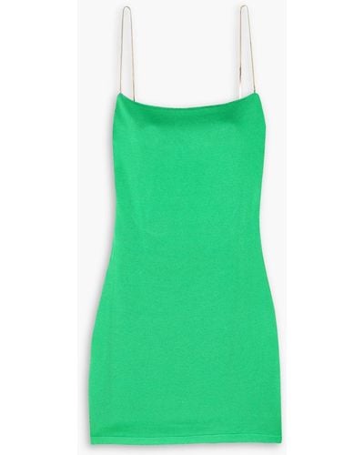 GAUGE81 Hira Chain-embellished Knitted Mini Dress - Green