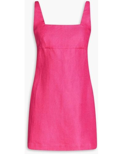 Bondi Born Marabella Linen Mini Dress - Pink