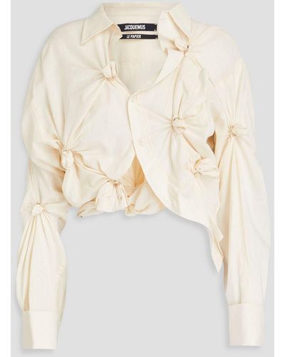 Jacquemus Lupo Asymmetric Cotton Shirt - Natural