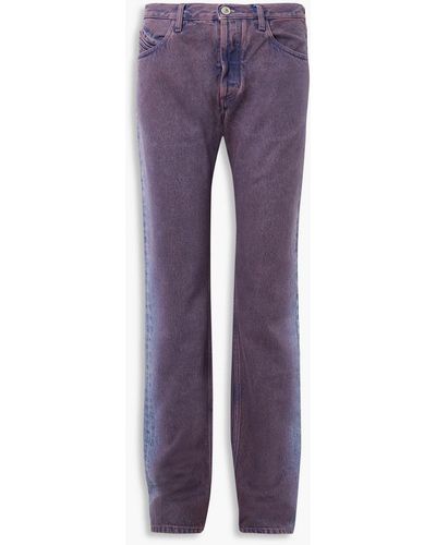 The Attico Washed Mid-rise Straight-leg Jeans - Purple