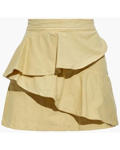 Isabel Marant Ruffled Denim Mini Skirt - Yellow