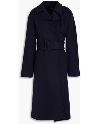 Theory Wool And Cashmere-blend Felt Coat - Blue