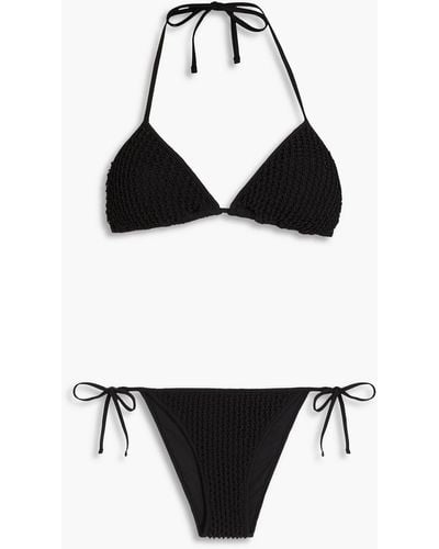 Gentry Portofino Triangel-bikini aus häkelstrick - Schwarz