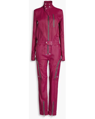 Rick Owens Leather Jumpsuit - Red