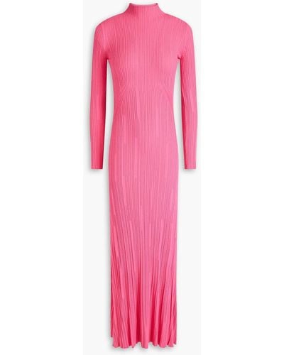 Jacquemus Lenzuolo Ribbed-knit Turtleneck Maxi Dress - Pink