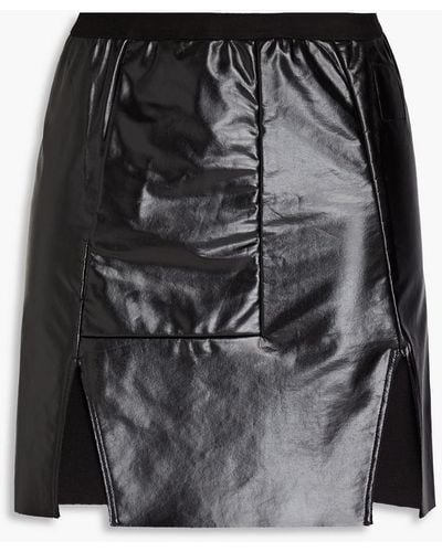 Rick Owens Coated French Cotton-blend Terry Mini Skirt - Black