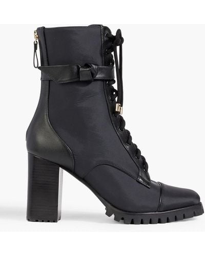 Alexandre Birman Clarita Leather And Shell Combat Boots - Black