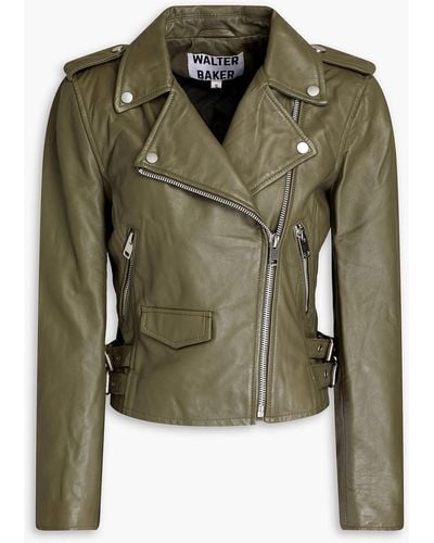 Walter Baker Liz Leather Biker Jacket - Green