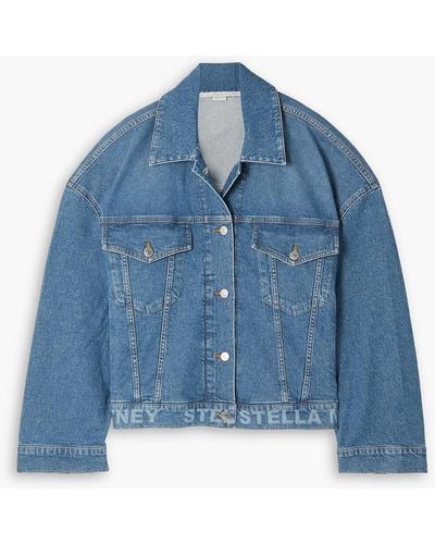 Stella McCartney Oversized Printed Denim Jacket - Blue