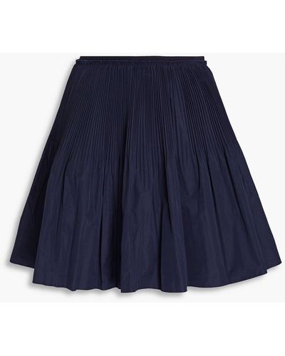 RED Valentino Plissé Taffeta Mini Skirt - Blue