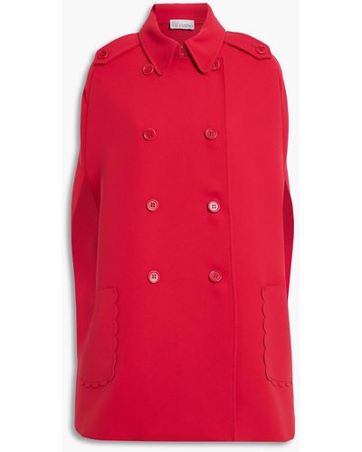 RED Valentino Double-breasted Crepe Cape - Red