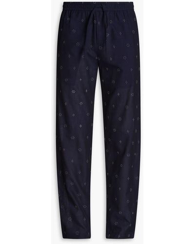 SMR Days Embroidered Cotton-canvas Trousers - Blue