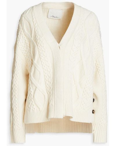 3.1 Phillip Lim Cable-knit Wool-blend Cardigan - White