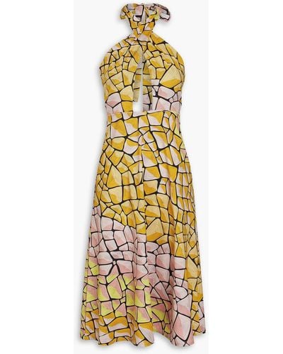 Emilio Pucci Printed Jersey Halterneck Dress - Metallic