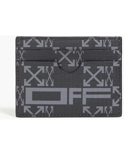 Off-White c/o Virgil Abloh Logo-print Faux Textured-leather Cardholder - Grey