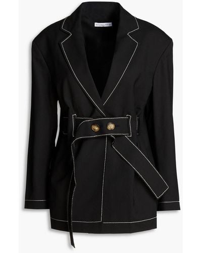 Rejina Pyo Belted Wool-blend Canvas Jacket - Black