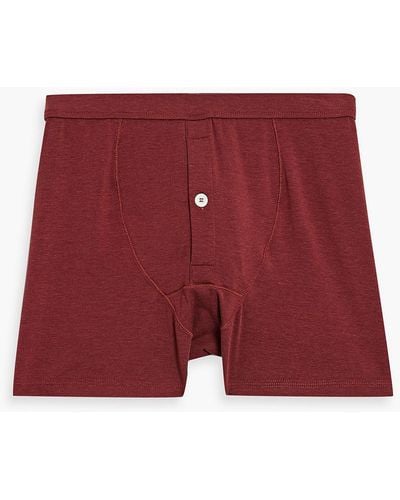 Hamilton and Hare Stretch Lyocell And Cotton-blend Boxer Briefs - Red