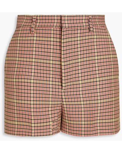 RED Valentino Prince Of Wales Checked Tweed Shorts - Brown