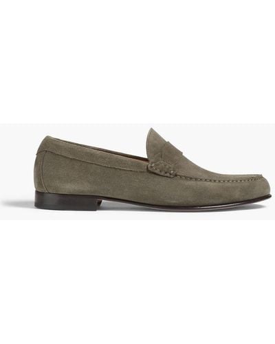 Canali Suede Loafers - Green