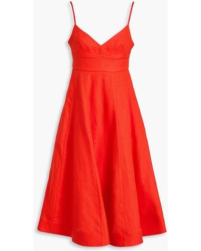 Zimmermann Kleid aus leinen - Rot