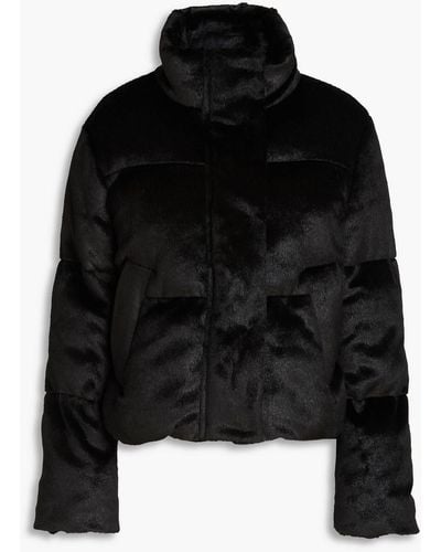 Stand Studio Tatum Quilted Faux Fur Jacket - Black