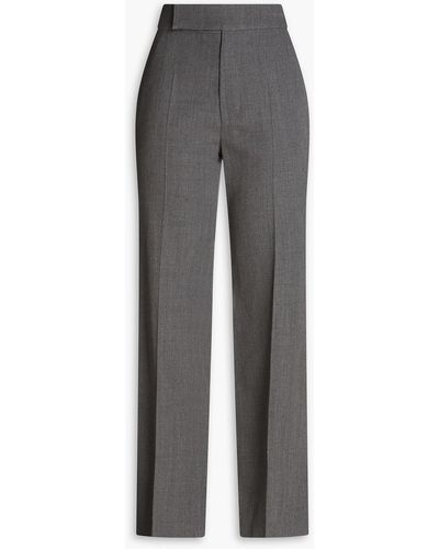 Loulou Studio Grain De Poudre Wool-blend Straight-leg Pants - Grey