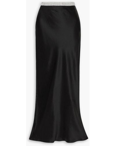 Michael Lo Sordo Crystal-embellished Silk-satin Maxi Skirt - Black