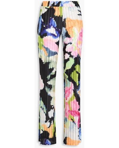 Stine Goya Andy Metallic Printed Devoré Straight-leg Trousers - White