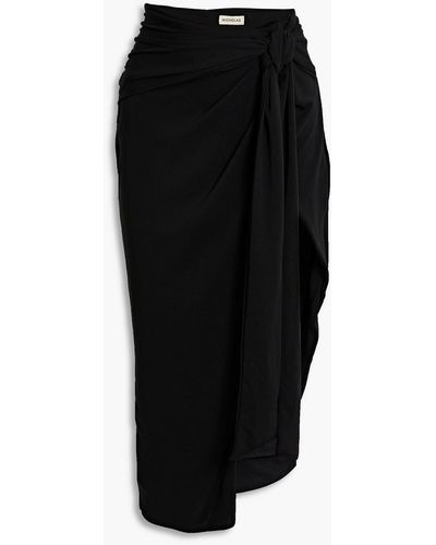 Nicholas Cena Asymmetric Knotted Crepe Midi Skirt - Black