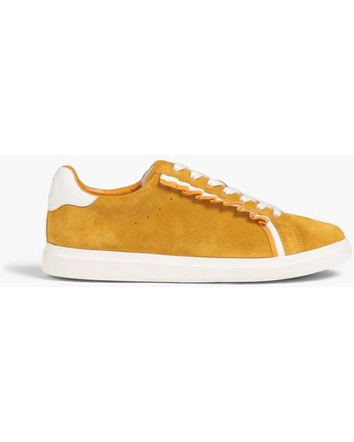 Tory Burch Howell Ruffle Court Suede Trainers - Yellow