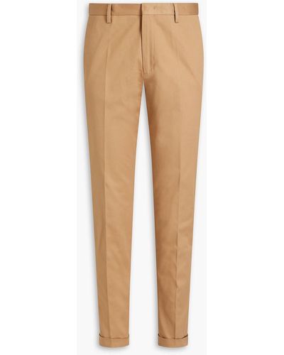 Paul Smith Slim-fit Cotton-blend Twill Pants - Natural